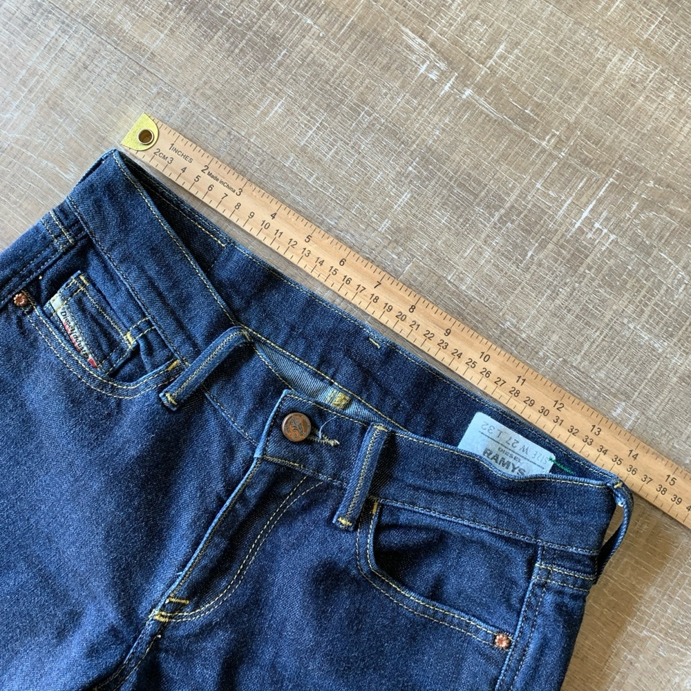 DIESEL Ramys Boot Cut Jeans Womens 28 Dark Wash Stretch Made Italy Lbl 27X32 - Picture 5 of 15